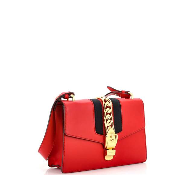 Gucci Sylvie Shoulder Bag Leather Small #152416G98B - Picture 3 of 11